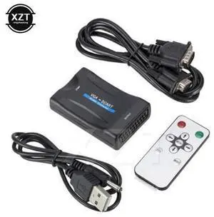 1080P VGA to SCART Video Audio Converter Adapter Conversor Digital for TV Signaling Adapter Connector With Remote Control 1080P VGA to SCART Video Audio Converter Adapter Conversor Digital for TV Signaling Adapter Connector With Remote Control