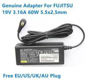19V 3.16A 60W ADP-65ZH A FMV-AC320A AC Adapter For FUJITSU CP281868-01 Laptop Power Supply Charger 19V 3.16A 60W ADP-65ZH A FMV-AC320A AC Adapter For FUJITSU CP281868-01 Laptop Power Supply Charger