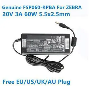 FSP060-RPBA 20V 3A 60W 5.5x2.5mm AC Adapter For ZEBRA 888TT TLP2844 TLP3844-Z GC420D GC420T Printer Power Supply Charger FSP060-RPBA 20V 3A 60W 5.5x2.5mm AC Adapter For ZEBRA 888TT TLP2844 TLP3844-Z GC420D GC420T Printer Power Supply Charger