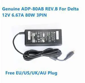 12V 6.67A 80W 3PIN Delta ADP-80AB REV.B IC35-EPS12 61-20777-00 AC Adaptor For Medical Power Supply Charger 12V 6.67A 80W 3PIN Delta ADP-80AB REV.B IC35-EPS12 61-20777-00 AC Adaptor For Medical Power Supply Charger