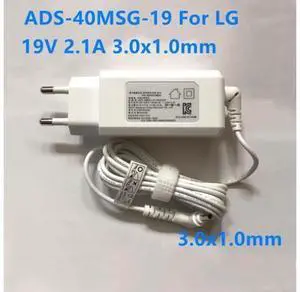 ADS-40MSG-19 19040GPK 19V 2.1A 40W 3.0X1.0mm WA-40G19FS AC Adapter For LG GRAM 14Z950 15Z970 Laptop Power Supply Charger ADS-40MSG-19 19040GPK 19V 2.1A 40W 3.0X1.0mm WA-40G19FS AC Adapter For LG GRAM 14Z950 15Z970 Laptop Power Supply Charger