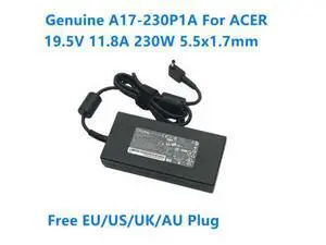 Chicony A17-230P1A 230.1W 19.5V 11.8A 230W 5.5x1.7mm DELTA ADP-230JB D AC Adapter For ACER Laptop Power Supply Charger Chicony A17-230P1A 230.1W 19.5V 11.8A 230W 5.5x1.7mm DELTA ADP-230JB D AC Adapter For ACER Laptop Power Supply Charger
