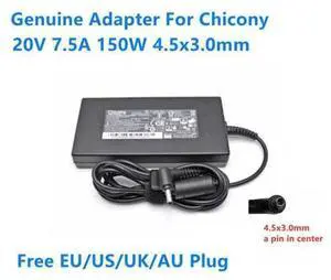 Chicony A18-150P1A 20V 7.5A 150W 4.5x3.0mm A150A039P Power Supply AC Adapter For MSI GF76 Laptop Charger Chicony A18-150P1A 20V 7.5A 150W 4.5x3.0mm A150A039P Power Supply AC Adapter For MSI GF76 Laptop Charger