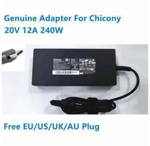 Chicony A20-240P2A 20V 12A 240W USB A240A007P THIN AC Adapter For MSI GE76 GE66 Laptop Power Supply Charger Chicony A20-240P2A 20V 12A 240W USB A240A007P THIN AC Adapter For MSI GE76 GE66 Laptop Power Supply Charger