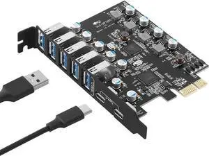 10Gbps PCIe to USB (2X USB C - 5X USB A) Expansion Card,PCI Express Internal USB 3.2 Hub Converter for Desktop PCS Riser Card 10Gbps PCIe to USB (2X USB C - 5X USB A) Expansion Card,PCI Express Internal USB 3.2 Hub Converter for Desktop PCS Riser Card