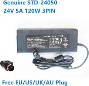 Aomoproing 24V 5A 120W 3PIN STD-24050 AC Adapter For TECH Power Supply Charger Aomoproing 24V 5A 120W 3PIN STD-24050 AC Adapter For TECH Power Supply Charger