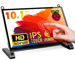 10.1" Touchscreen Monitor, 1024x600 IPS Raspberry Pi Screen, HDMI 5-Point Touch, Dual Speakers, Plug & Play, Pi 5/4/3/Zero, Home Assistant, Gaming, PC Sub-Monitor, 3 Display Modes, Easy Setup 10.1" Touchscreen Monitor, 1024x600 IPS Raspberry Pi Screen, HDMI 5-Point Touch, Dual Speakers, Plug & Play, Pi 5/4/3/Zero, Home Assistant, Gaming, PC Sub-Monitor, 3 Display Modes, Easy Setup