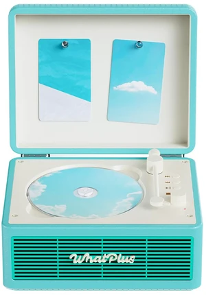 CD Player with Bluetooth Speakers, App Control, Magnetic Display Color: Light Blue. High-fidelity sound with a retro desktop design, ideal for home decor and gifting CD Player with Bluetooth Speakers, App Control, Magnetic Display Color: Light Blue. High-fidelity sound with a retro desktop design, ideal for home decor and gifting