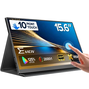 Portable Monitor Touchscreen 15.6, 125% sRGB 1080P IPS Screen 10-Point Touch Monitor, VESA & Case, MINI HDMI USB C, Ultra-Thin Travel Second Screen for Laptop, Computer, Game Consoles Portable Monitor Touchscreen 15.6, 125% sRGB 1080P IPS Screen 10-Point Touch Monitor, VESA & Case, MINI HDMI USB C, Ultra-Thin Travel Second Screen for Laptop, Computer, Game Consoles
