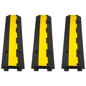 Cable Ramp 3 Pack 2 Channel 11000lbs axle Capacity Floor Cord Cable Protector, Rubber Speed Bumps Hose Protector Ramps for Wire/Hose/Pipe Hider Driveway &Outdoor 40x10x2 inch(L x W x H) Cable Ramp 3 Pack 2 Channel 11000lbs axle Capacity Floor Cord Cable Protector, Rubber Speed Bumps Hose Protector Ramps for Wire/Hose/Pipe Hider Driveway &Outdoor 40x10x2 inch(L x W x H)