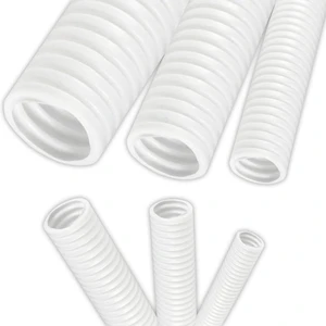 1" Polypropylene Non-Slit Wire Loom Corrugated Flexible Conduit - 100 Feet - White 1" Polypropylene Non-Slit Wire Loom Corrugated Flexible Conduit - 100 Feet - White