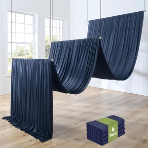 4 Panels 5ftx30ft Navy Blue Ceiling Drapes for Wedding Parties 4 Panels 5ftx30ft Navy Blue Ceiling Drapes for Wedding Parties