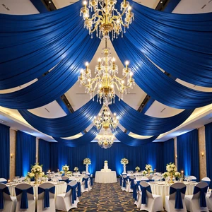 4 Panels 5ftx30ft Royal Blue Ceiling Drapes for Wedding Parties 4 Panels 5ftx30ft Royal Blue Ceiling Drapes for Wedding Parties