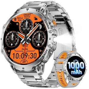 Military Smart Watches for Men(2 Bands),1000mAh/1.85" HD Large Screen Smartwatch, Flashlight/110+ Sports Modes/IP68 Waterproof/Sleep Monitor, Fitness Tracker Watch for iOS Android,Silver Military Smart Watches for Men(2 Bands),1000mAh/1.85" HD Large Screen Smartwatch, Flashlight/110+ Sports Modes/IP68 Waterproof/Sleep Monitor, Fitness Tracker Watch for iOS Android,Silver