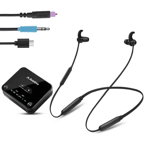 HT4186-Q - Wireless TV Earbuds with No Delay & Volume Boost Neckband headphones with transmitter for optical digital or 3.5mm AUX TVs, aptX Adaptive and clear sound HT4186-Q - Wireless TV Earbuds with No Delay & Volume Boost Neckband headphones with transmitter for optical digital or 3.5mm AUX TVs, aptX Adaptive and clear sound