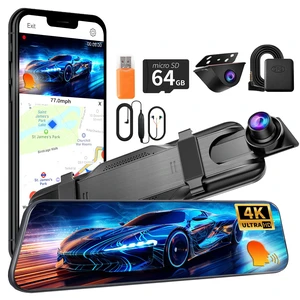 4K+2.5K Rear View Mirror Dual Dash Cam, Voice Control Night Vision WiFi GPS Voice Control, GPS, WDR Night Vision, G-Sensor, 24H Parking Monitor, Loop Recording, 64GB Card for Car Truck Taxi SUV Uber 4K+2.5K Rear View Mirror Dual Dash Cam, Voice Control Night Vision WiFi GPS Voice Control, GPS, WDR Night Vision, G-Sensor, 24H Parking Monitor, Loop Recording, 64GB Card for Car Truck Taxi SUV Uber