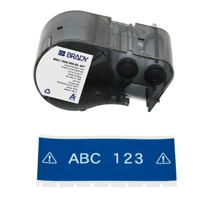 Authentic (M5C-1500-595-BL-WT) All-Weather Vinyl Labels 1.5 in W x 25ft White on Blue. for use with BMP51, M510, and M511 Label Printers Authentic (M5C-1500-595-BL-WT) All-Weather Vinyl Labels 1.5 in W x 25ft White on Blue. for use with BMP51, M510, and M511 Label Printers