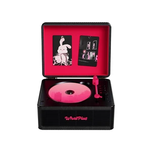 CD Player with Bluetooth Speakers, App Control, Magnetic Display Color: Black and Pink. High-fidelity sound with a retro desktop design, ideal for home decor and gifting CD Player with Bluetooth Speakers, App Control, Magnetic Display Color: Black and Pink. High-fidelity sound with a retro desktop design, ideal for home decor and gifting