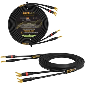40 Foot WBC-GOLD-LOCAP-SPKR-12 AWG - Low-Capacitance - Low-Inductance - High Purity OFC - Audiophile HiFi Speaker Cable Pair with Eminence Gold Banana (x2) & Spade (x2) Plugs 40 Foot WBC-GOLD-LOCAP-SPKR-12 AWG - Low-Capacitance - Low-Inductance - High Purity OFC - Audiophile HiFi Speaker Cable Pair with Eminence Gold Banana (x2) & Spade (x2) Plugs