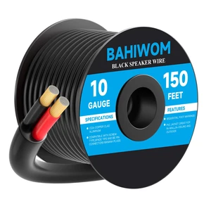 Outdoor Speaker Wire 10 Gauge 150FT CL3 Rated CCA Speaker Cable Black PVC Jacket 2 Conductors Red & Black Polarity Mark for Direct Burial,Backyard,Garden,Marine,Home Theater & In-Wall Outdoor Speaker Wire 10 Gauge 150FT CL3 Rated CCA Speaker Cable Black PVC Jacket 2 Conductors Red & Black Polarity Mark for Direct Burial,Backyard,Garden,Marine,Home Theater & In-Wall