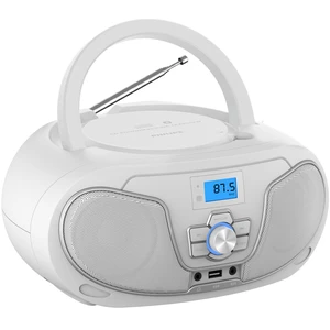 CD Player Boombox, Dynamic Bass Boost with Bluetooth, FM Radio, USB Playback & AUX Input, Portable Top-Loading Boombox, Clear Stereo, RW/MP3 Compatible (White) CD Player Boombox, Dynamic Bass Boost with Bluetooth, FM Radio, USB Playback & AUX Input, Portable Top-Loading Boombox, Clear Stereo, RW/MP3 Compatible (White)