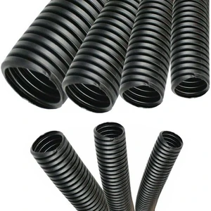 1.5" Polypropylene Non-Slit Wire Loom Corrugated Flexible Conduit - 25 Feet - Black 1.5" Polypropylene Non-Slit Wire Loom Corrugated Flexible Conduit - 25 Feet - Black