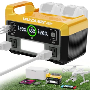 550W Power Inverter for Dewalt, DC 20V to AC 110V Pure Sine Wave, Portable Power Station with 2 USB Ports & 1 AC Outlet & 1 Type-C Fast Charging, Battery Adapter with LED, Battery Not Included 550W Power Inverter for Dewalt, DC 20V to AC 110V Pure Sine Wave, Portable Power Station with 2 USB Ports & 1 AC Outlet & 1 Type-C Fast Charging, Battery Adapter with LED, Battery Not Included