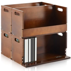 4 Pack Wooden DVD Storage Shelf,Holds 104 DVDs 26 Each, Brown Solid Wood Media Organizer with Magnetic Front Flap Carry Handles for DVDs, CDs, Discs, Movie Cases and Cassette Tape 4 Pack Wooden DVD Storage Shelf,Holds 104 DVDs 26 Each, Brown Solid Wood Media Organizer with Magnetic Front Flap Carry Handles for DVDs, CDs, Discs, Movie Cases and Cassette Tape