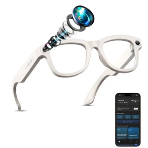 AI Smart Glasses with Camera Stabilization - 8MP POV Video Recording, Real-Time AI Translation, Smart Assistant, Dual-Mic Noise Canceling for Travel & Meetings - Anti-Blue Light, Beige Frame AI Smart Glasses with Camera Stabilization - 8MP POV Video Recording, Real-Time AI Translation, Smart Assistant, Dual-Mic Noise Canceling for Travel & Meetings - Anti-Blue Light, Beige Frame