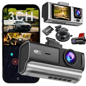 3 Channel Dash Cam Front and Rear Inside,Dash Camera for Cars,Free 64GB Card,Dashcam with WiFi,APP Control,Parking Monitor,Night Vision,Loop Recording 3 Channel Dash Cam Front and Rear Inside,Dash Camera for Cars,Free 64GB Card,Dashcam with WiFi,APP Control,Parking Monitor,Night Vision,Loop Recording
