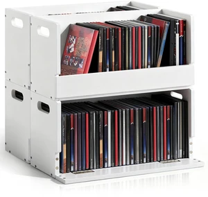 4 Pack Wooden DVD Storage Shelf,Holds 104 DVDs 26 Each, White Solid Wood Media Organizer with Magnetic Front Flap Carry Handles for DVDs, CDs, Discs, Movie Cases and Cassette Tape 4 Pack Wooden DVD Storage Shelf,Holds 104 DVDs 26 Each, White Solid Wood Media Organizer with Magnetic Front Flap Carry Handles for DVDs, CDs, Discs, Movie Cases and Cassette Tape