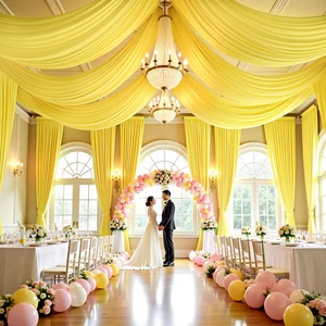 4 Panels 5ft(W) x 20ft(H) Yellow Ceiling Drapes for Wedding Parties 20 FT Extra Long Thick Polyester Wrinkle-Free Drapery Tent Decor Decorations for Birthday Ceremony Stage Swag 4 Panels 5ft(W) x 20ft(H) Yellow Ceiling Drapes for Wedding Parties 20 FT Extra Long Thick Polyester Wrinkle-Free Drapery Tent Decor Decorations for Birthday Ceremony Stage Swag