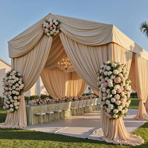 4 Panels 5ft(W) x 20ft(H) Soft Tan Ceiling Drapes for Wedding Parties 20 FT Extra Long Thick Polyester Wrinkle-Free Drapery Tent Decor Decorations for Birthday Ceremony Stage Swag 4 Panels 5ft(W) x 20ft(H) Soft Tan Ceiling Drapes for Wedding Parties 20 FT Extra Long Thick Polyester Wrinkle-Free Drapery Tent Decor Decorations for Birthday Ceremony Stage Swag