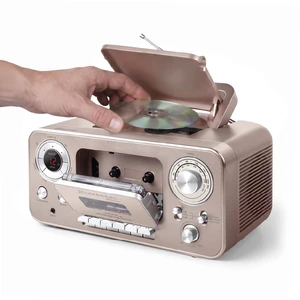 Portable CD Player with Bluetooth, AM/FM Stereo Radio & Cassette Player/Recorder with Aux-in and AC/DC Power - Rose & Gold Portable CD Player with Bluetooth, AM/FM Stereo Radio & Cassette Player/Recorder with Aux-in and AC/DC Power - Rose & Gold