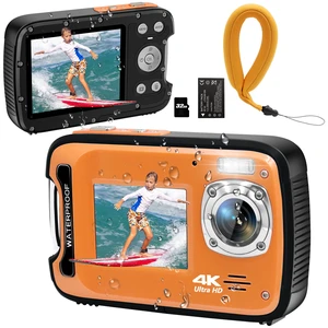 Underwater Camera 4K 48MP Autofocus Selfie Dual Screen Waterproof with Floating Strap and 32GB Card, 17FT Compact Waterproof Digital Camera for Snorkeling Underwater Camera 4K 48MP Autofocus Selfie Dual Screen Waterproof with Floating Strap and 32GB Card, 17FT Compact Waterproof Digital Camera for Snorkeling