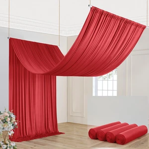 20ft×20ft Red Ceiling Drapes for Weddings Parties,4 Panels 5×20 ft Long Ceiling Curtain for Tent Canopy,Wrinkle Free Silk Easy to Draping&Hang Red Drapes for Event Church Stage Photo Bedroom 20ft×20ft Red Ceiling Drapes for Weddings Parties,4 Panels 5×20 ft Long Ceiling Curtain for Tent Canopy,Wrinkle Free Silk Easy to Draping&Hang Red Drapes for Event Church Stage Photo Bedroom