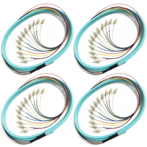 4Pack LC UPC 12 Fibers Multimode Bunch OM3 50/125 LC-UPC Fiber Pigtail, 1.5m (5ft) 4Pack LC UPC 12 Fibers Multimode Bunch OM3 50/125 LC-UPC Fiber Pigtail, 1.5m (5ft)