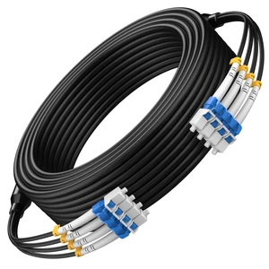30M/98FT Outdoor Armored LC to LC Fiber Optic Cable, 4 Core OS2 Single Mode 9/125m, Industrial TPU Jacket, OD 5mm, 4 Strands, SMF, Direct Burial, Heavy-Duty LC-LC Patch Cord for Harsh Environments 30M/98FT Outdoor Armored LC to LC Fiber Optic Cable, 4 Core OS2 Single Mode 9/125m, Industrial TPU Jacket, OD 5mm, 4 Strands, SMF, Direct Burial, Heavy-Duty LC-LC Patch Cord for Harsh Environments