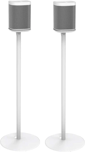 Floor Stand for Sonos One, SL, Play:1, 2 Pack, White Fixed height floor stand for Sonos One, One SL, Play:1, sold as a pair of two stands, 28.2" Tall, Built in Cable Management Floor Stand for Sonos One, SL, Play:1, 2 Pack, White Fixed height floor stand for Sonos One, One SL, Play:1, sold as a pair of two stands, 28.2" Tall, Built in Cable Management