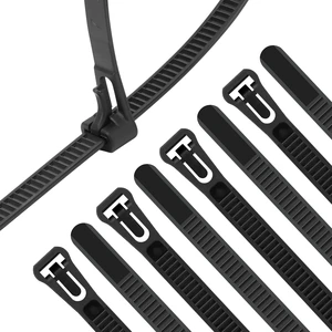 500 PCS Reusable Black Zip Ties 16 inch, Releasable Zip Ties, Adjustable Wire Cable Ties, For Multi-Purpose Use Indoor And Outdoor Plastic Wire Ties 500 PCS Reusable Black Zip Ties 16 inch, Releasable Zip Ties, Adjustable Wire Cable Ties, For Multi-Purpose Use Indoor And Outdoor Plastic Wire Ties