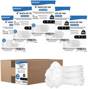 5000pcs 8Inch White Cable Tie,Nylon Zip Ties,Industrial Grade,50 Pounds Tensile Strength,UV Resistant,Heavy Duty,for Home,Garden Trellis,Office,Garage and Workshop 5000pcs 8Inch White Cable Tie,Nylon Zip Ties,Industrial Grade,50 Pounds Tensile Strength,UV Resistant,Heavy Duty,for Home,Garden Trellis,Office,Garage and Workshop