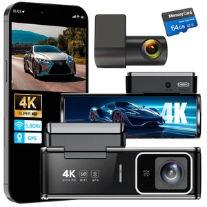 4K Dash Cam Front and Rear, Dual Car Dash Camera with 5.8GHz WiFi & GPS, Dash Cam with 3.59" IPS Display, IR Night Vision, 24H Parking Monitor, G-Sensor, Seamless Loop Recording, 64GB SD Card Included 4K Dash Cam Front and Rear, Dual Car Dash Camera with 5.8GHz WiFi & GPS, Dash Cam with 3.59" IPS Display, IR Night Vision, 24H Parking Monitor, G-Sensor, Seamless Loop Recording, 64GB SD Card Included