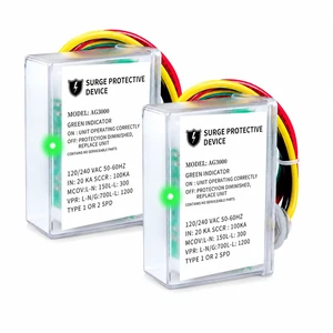 2 Pack AG3000 HVAC Surge Protector, 120/240V Mini Split Protection Device PMOV surge protection with Type 4X enclosure and LED status indicator for mini split, AC condenser and HVAC systems 2 Pack AG3000 HVAC Surge Protector, 120/240V Mini Split Protection Device PMOV surge protection with Type 4X enclosure and LED status indicator for mini split, AC condenser and HVAC systems