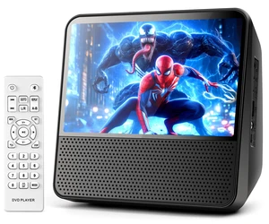 9.8" Portable DVD Player, 7" 1024x600, DVD & CD, Bluetooth 5.1 & 4000mAh Bluetooth 5.1 TX & RX, compact, family car travel home, 3-5 hour playback, USB/AUX, plays DVD/CD, AV to TV, resume playback 9.8" Portable DVD Player, 7" 1024x600, DVD & CD, Bluetooth 5.1 & 4000mAh Bluetooth 5.1 TX & RX, compact, family car travel home, 3-5 hour playback, USB/AUX, plays DVD/CD, AV to TV, resume playback