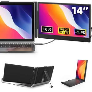 Laptop Screen Extender 14" - FHD 1080P IPS Laptop Monitor Extender Dual Screen, Portable Monitor for Laptops 13-17" with USB-C/HDMI Port, Built-in Speakers, Plug n Play for Mac, Win, Android Laptop Screen Extender 14" - FHD 1080P IPS Laptop Monitor Extender Dual Screen, Portable Monitor for Laptops 13-17" with USB-C/HDMI Port, Built-in Speakers, Plug n Play for Mac, Win, Android