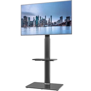 Universal Floor TV Stand with Mount for 19 to 43 inch Flat Screen TV, 100 Degree Swivel,Adjustable Height and Tilt Function, 2 Shelves Space Saving Standing TV Mount for Bedroom Living Room Corner Universal Floor TV Stand with Mount for 19 to 43 inch Flat Screen TV, 100 Degree Swivel,Adjustable Height and Tilt Function, 2 Shelves Space Saving Standing TV Mount for Bedroom Living Room Corner