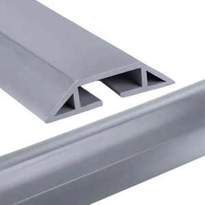 Floor Cable Cover Cord Protector, Grey, 30 ft Heavy Duty Power Cable Cover Protector Soft Extension, Organize and Protect Wire on Floor for Home Office or Outdoor Setting Floor Cable Cover Cord Protector, Grey, 30 ft Heavy Duty Power Cable Cover Protector Soft Extension, Organize and Protect Wire on Floor for Home Office or Outdoor Setting