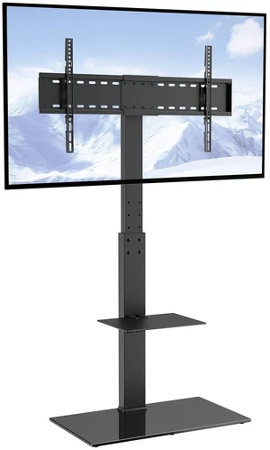 Swivel TV Stand Mount, Adjustable Floor Stand for 32-85 Inch TVs, Holds Up to 110lbs, Height Adjustable with Tempered Glass Base, Max VESA 400x800mm for Living Room or Bedroom Swivel TV Stand Mount, Adjustable Floor Stand for 32-85 Inch TVs, Holds Up to 110lbs, Height Adjustable with Tempered Glass Base, Max VESA 400x800mm for Living Room or Bedroom
