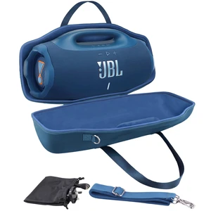 Hard Case for JBL Boombox 4 Portable Bluetooth Speaker, Blue Velvet Accessory Pouch, Integrated Handle Slot, Cable Organization, Shoulder Strap, Soft Velvet Lining, Secure Carrying Hard Case for JBL Boombox 4 Portable Bluetooth Speaker, Blue Velvet Accessory Pouch, Integrated Handle Slot, Cable Organization, Shoulder Strap, Soft Velvet Lining, Secure Carrying
