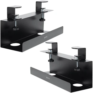 Black Clamp-on 17 in Cable Management Tray, 2 Pack, DESK-CM6L-2B No Drill, Under Desk, Sturdy Steel Power Strip Holder, Under Standing Desk Steel Cord Organizer, 2 Trays Black Clamp-on 17 in Cable Management Tray, 2 Pack, DESK-CM6L-2B No Drill, Under Desk, Sturdy Steel Power Strip Holder, Under Standing Desk Steel Cord Organizer, 2 Trays